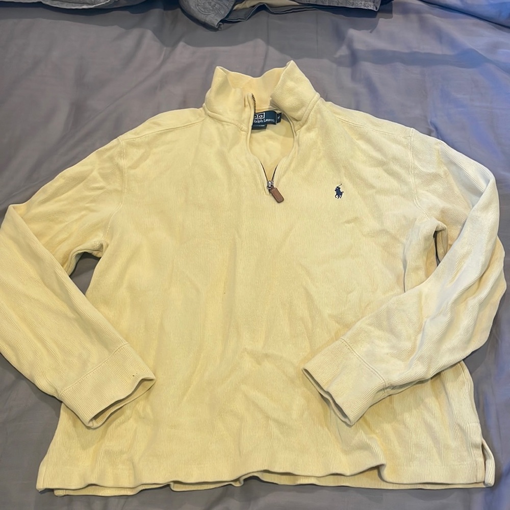 Vintage Polo Ralph Lauren Quarter Zip Size M Yellow